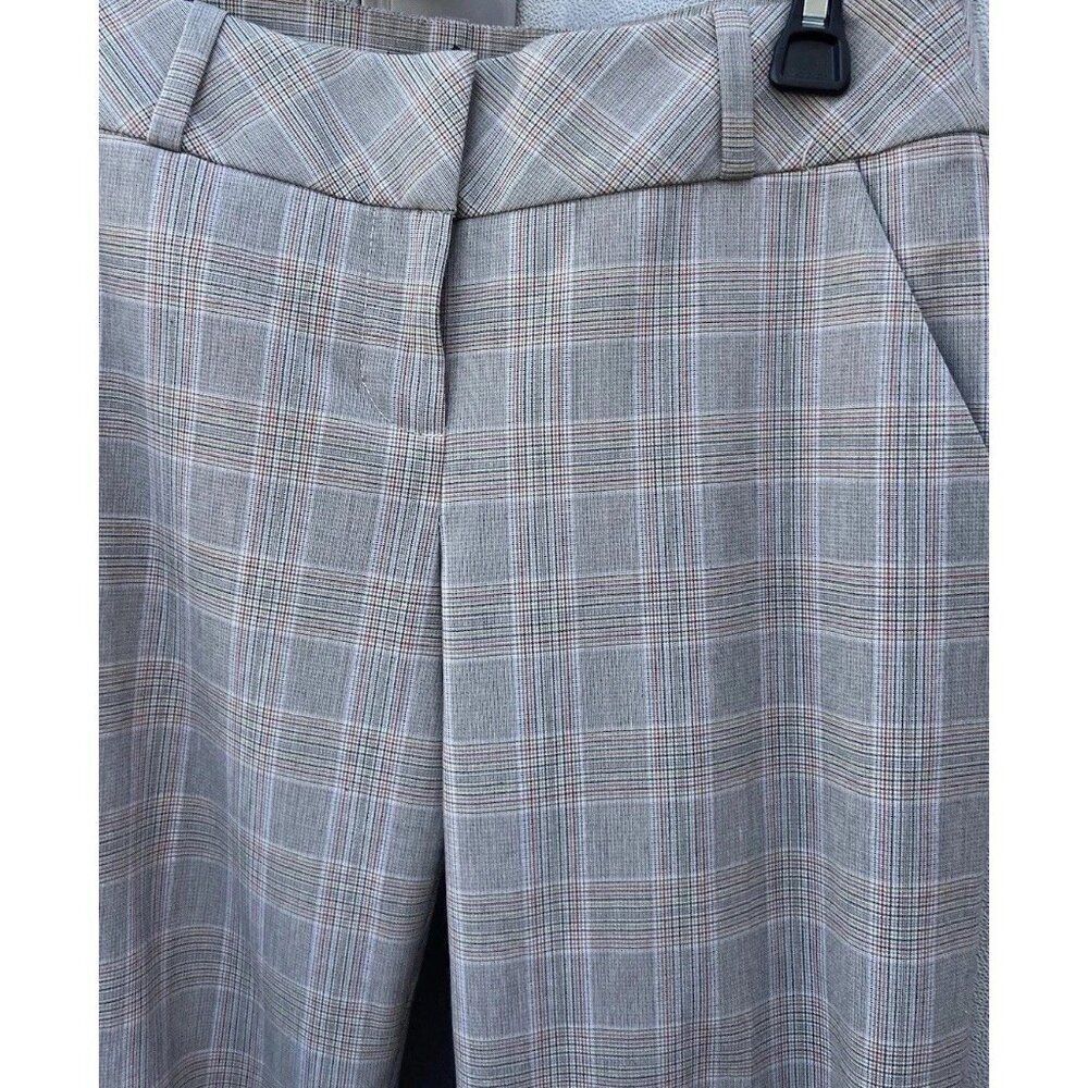 BEBE Women’s Pants Sz 6 Classic Lined Straight Zip Brown Metallic Cream USA NWT